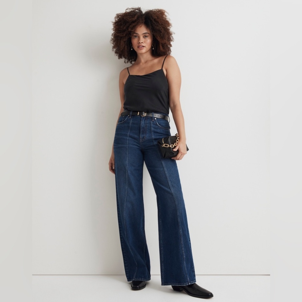 Madewell Dark Blue Flare & Wide Leg Jeans